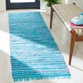 thumbnail image 3 of Safavieh Rag Skylar Striped Cotton Runner Rug, Turquoise/Multi, 2'3" x 8', 3 of 9