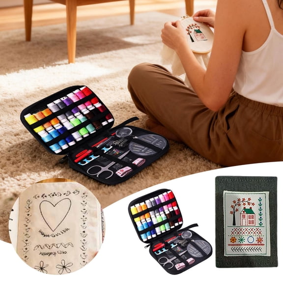 2026 New Embroidery Stitch Book Kit, Portable All Scenario Embroidery Stitch Book, Comes with a Complete Toolkit and Instructional Tutorial, for Beginners and Craft Lovers