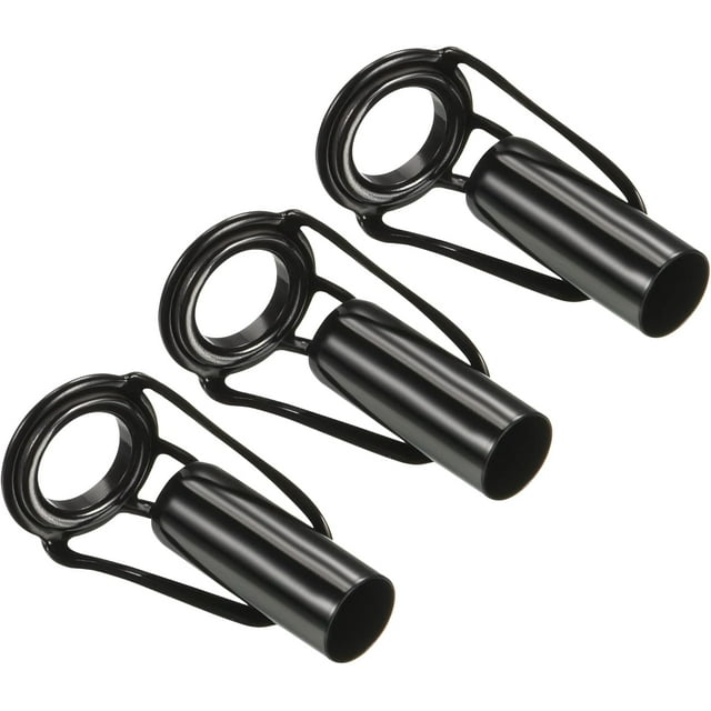 czcpp-Tube Dia Fishing Rod Tips Repair Kit, Stainless Steel Black Guide Ring for Fishing