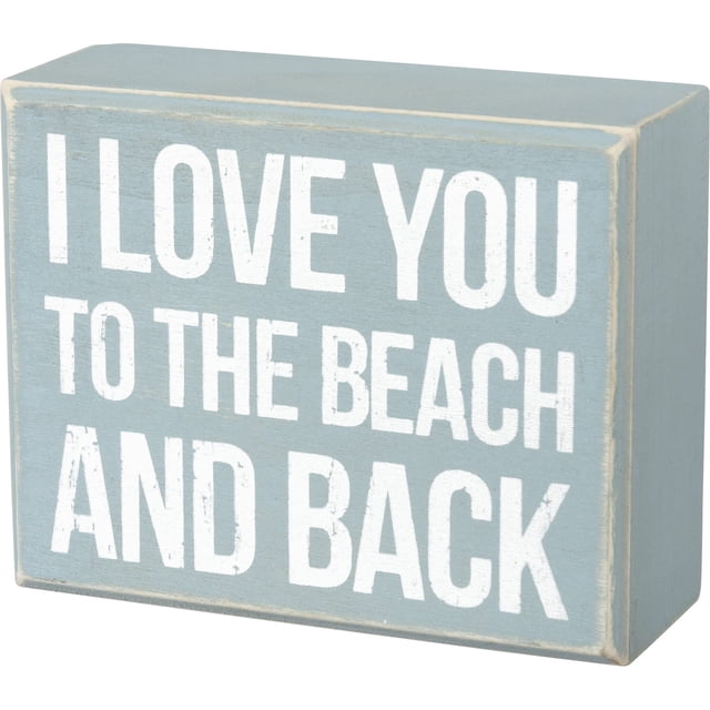 Letrero decorativo Primitives de Kathy con texto en inglés «I Love You Beach»