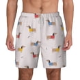 thumbnail image 2 of Picia Dachshund Dog Puppy pattern Mens Swim Trunks with Compression Liner Stretch Beach Shorts Quick Dry with Zipper Pockets No-Chafing Board Shorts-Large, 2 of 9