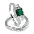 thumbnail image 2 of LaRaso & Co His Hers Wedding Set Emerald Green CZ Engagement Ring Bridal for Women 5 Men 12, 2 of 6