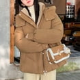 thumbnail image 5 of UPPADA Thick Winter Coats for Women's Cropped Puffer Jacket Casual Zip Up Winter Hoodie Baggy Short Down Coats with Pockets Womens Lightweight Jackets for Winter Coffee,L, 5 of 8