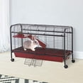 thumbnail image 3 of Pawhut Metal Wire Small Animal Pet Cage with Wheels, Red & Black, 42”, 3 of 10