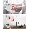 thumbnail image 5 of Marble Red Kitchen Dish Towels for Drying Dishes Set of 2, Gold White Modern Gradient Ocean Wavy Ripple Waffle Weave Microfiber Hand Tea Bathroom Towels Quick Dry & Absorbent Towel 15.7x23.6, 5 of 7