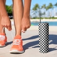 thumbnail image 2 of 20oz Black White Checkered Pattern Skinny Tumblers Stainless Steel Tumbler with Lid and Straw,Vacuum Insulated Double Wall Travel Tumbler Cups with Cleaning Brush for Coffee,Tea, 2 of 6