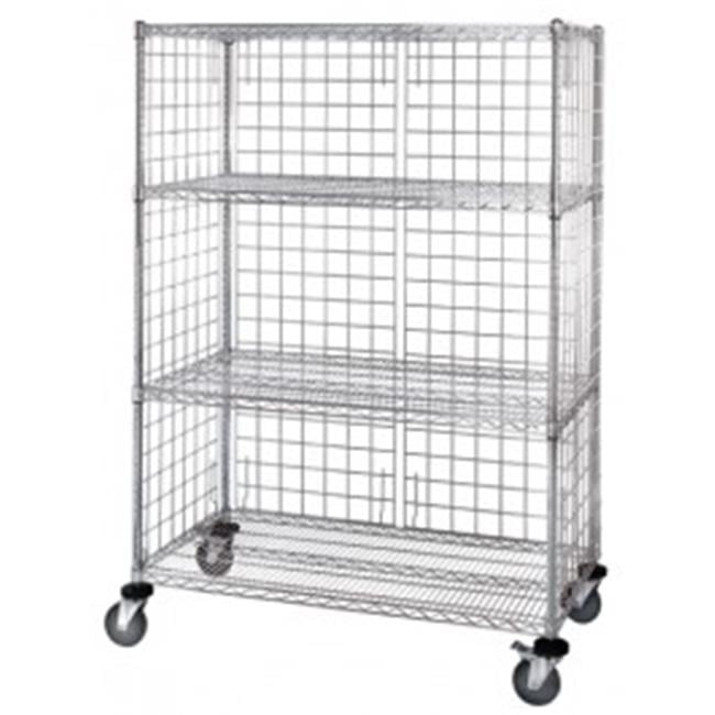 4 Wire Shelving Enclosed Linen Cart