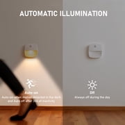 Rechargeable LED Motion Sensor Night Light, [3 Pack] Stick-On Night Light, Stair Sensor Lights Indoors, Auto/ON/Off Light for Toilet, Hallway, Closet, Kitchen, Children's Room, Warm White light