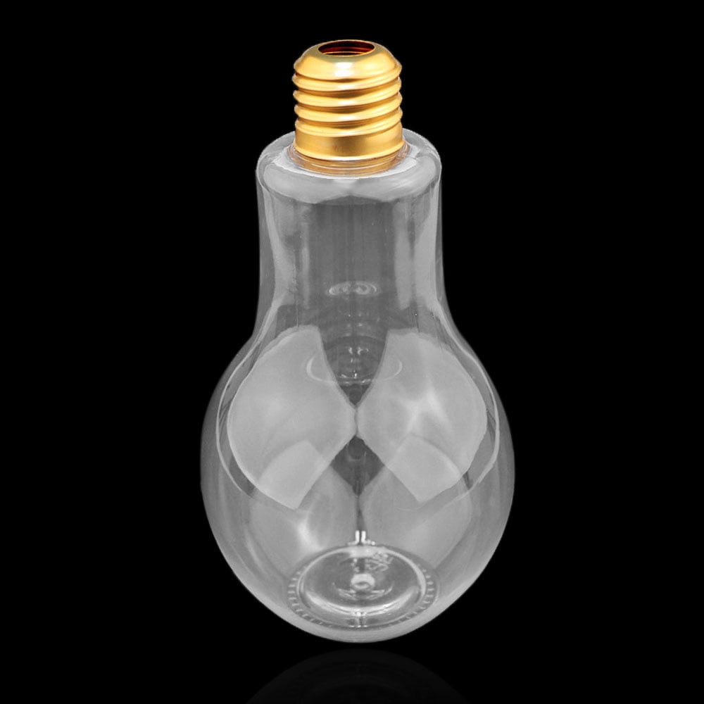 New Plastic Light Bulb Shaped Bottle Drink Cup Water Party Transparent Gift Cute 