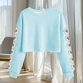 thumbnail image 4 of Camisetas de Manga Larga de las Mujeres Moda Impresa Suelta Casual Cuello Redondo Suéter Deportivo Superior, 4 of 5