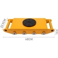 thumbnail image 4 of Industrial Machinery Mover Machine Dolly Skate,12T 26400lbs Heavy Duty Capacity Cargo Trolley Mover, 8 Steel Rollers Cap 360 Degree Rotation, Yellow,2PCS, 4 of 5