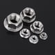 thumbnail image 5 of 10 tornillos de tuercas de brida dentadas métricas de acero inoxidable M6. 10mm Cola Tuercas de la brida dentada, 5 of 7