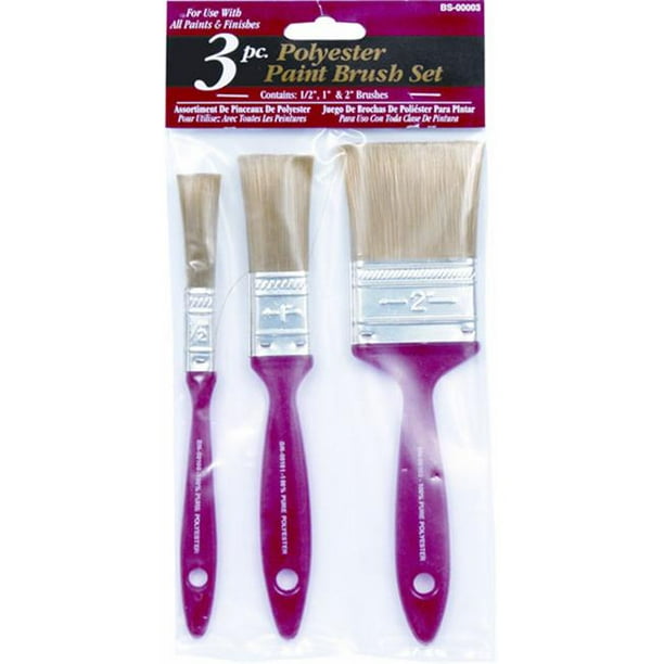 Gam Paint Brushes 3-Pièces Polyester Set de Pinceaux BS00003