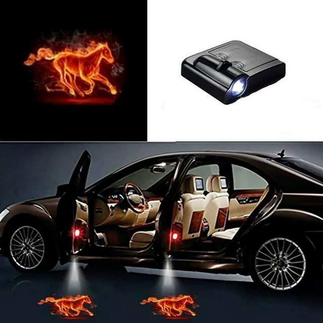 MesaSe Wireless LED Shadow Projector Courtesy Step Lights Welcome Lights Cars Door Shadow Light Laser Emblem Lamps Kit