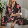 thumbnail image 6 of Honeii Graphic Seal On Stripes Print Women's Pajama Sets Long Sleeve Button Down Sleepwear Nightwear Soft Pjs Lounge Sets 2PCS-X-Large, 6 of 7