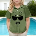 thumbnail image 6 of Piuwrlz Army Green Short Shirts Sleeve Toddler Boys Graphic polo Pocket Pullover T Shirts Army Green Size 6 Years, 6 of 9