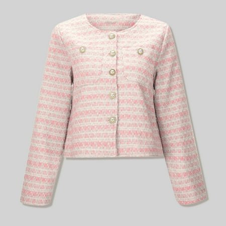 MKLEKYY Veste Légère Femme Design Français Ample Courte Style Mode Petite Veste à Parfum Femme