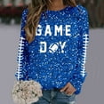 thumbnail image 5 of Womens Sequin Football Sweatshirts 2025 Game Day Long Sleeve Baseball Graphic Tops Fall Winter Casual Crew Neck Pullover Blouses, 5 of 5