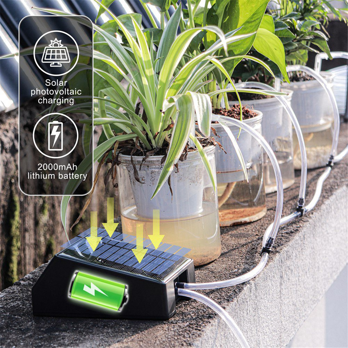 Solar Timed Automatic Watering Device, Smart Watering Device, Gardening Lazy Flower Pot Plant Drip Irrigation System