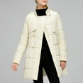 thumbnail image 6 of YYDGH Women's Winter Coats Double Breasted Notched Lapel Puffer Jackets Long Sleeve Tie Waist Quilted Jacket Warm Outwear with Pockets, 6 of 9