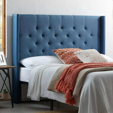 Rest Haven Tufted Wingback Upholstered, Navy Tufted Headboard Full Cover