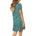 thumbnail image 2 of Womens Casual Loose Swing Mini Dress Polka Dot V Neck Button Down Ruffles Beach Dress, 2 of 3
