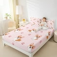 thumbnail image 3 of jejeloiu Kawaii Corgi Twin Sheet Sets,Catoon Puppy Dog Twin Fitted Sheet,Pink Dogs Paw Flat Sheet For Children,Super Cozy Room Decor,3 Pieces, 3 of 7