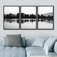 thumbnail image 3 of IDEA4WALL Framed Canvas Print Wall Art Set Black White Forest Lake Reflection Landscape Nature Photography Art Rustic Scenic Relax/Calm for Living Room, Bedroom, Office - 24"x36"x3 Black, 3 of 5