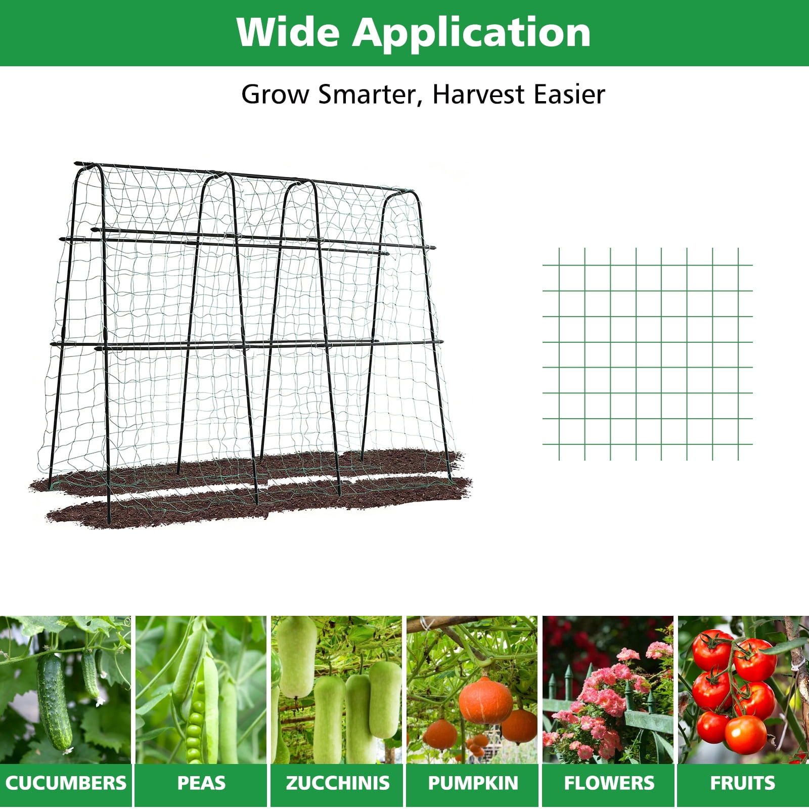 ROMUCHE Thickened Tube Garden Arch Trellis, 5.9ft Tall Metal Cucumber Trellis Large Arbor Trellis for Climbing Plant Support Vines Vegetable Flower Raise Bed