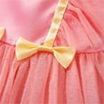 thumbnail image 6 of HAYIMI Child Elegant Solid Color Dress With Puff Sleeves Heart Cutouts And Bow Detail For Girls Holiday Special Occasion Back To School Swing Flowy Kids Sundress, 6 of 8