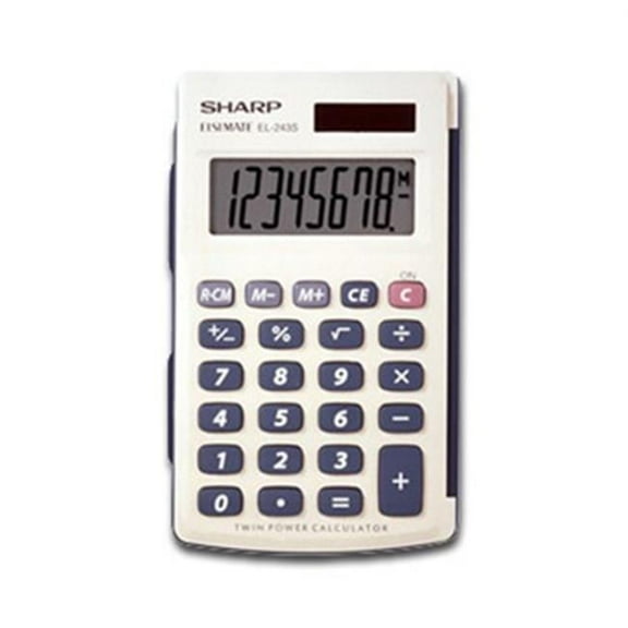 Sharp 8 Digit Handheld Calculator 8 Characters LCD Solar  Battery