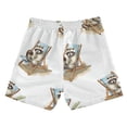 thumbnail image 2 of Cute Raccoons Sunbathing on Beach Palm Tree Swim Trunks Board Shorts Beach Pants Bathing Bottoms 2T, 2 of 8