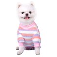 thumbnail image 1 of FOCUSNORM Dog Fleece Sweatshirt Colorful Striped Puppy Clothes Soft Pet Winter Clothes for Small Dogs, 1 of 5