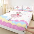 thumbnail image 3 of Homewish Kids Children Ballet Girl Twin Sheet Sets 3pcs,Dance Theme Twin Fitted Sheet Microfiber,Abstract Gradient Glitter Breathable Flat Sheet,Breathable Home Decor, 3 of 7