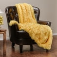 thumbnail image 2 of Chanasya Super Soft Shaggy Longfur Throw Blanket | Snuggly Fuzzy Faux Fur Lightweight Warm Elegant Cozy Plush Sherpa Microfiber Blanket | For Couch Bed Chair Photo Props - 50 "x 65" - Yellow, 2 of 8