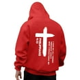 thumbnail image 2 of Qulqfy Letter Print Hoodies for Men Christian Pullover Red Graphic Casual Fall Hooded Long Sleeve Sweatshirts Mens Sweatshirt 3XL, 2 of 7