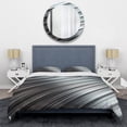 thumbnail image 3 of Designart "Abstract Motion Lines I" Abstract Bedding Covert Set - Abstract Silver Modern Bed Set With 2 Shams, 3 of 5
