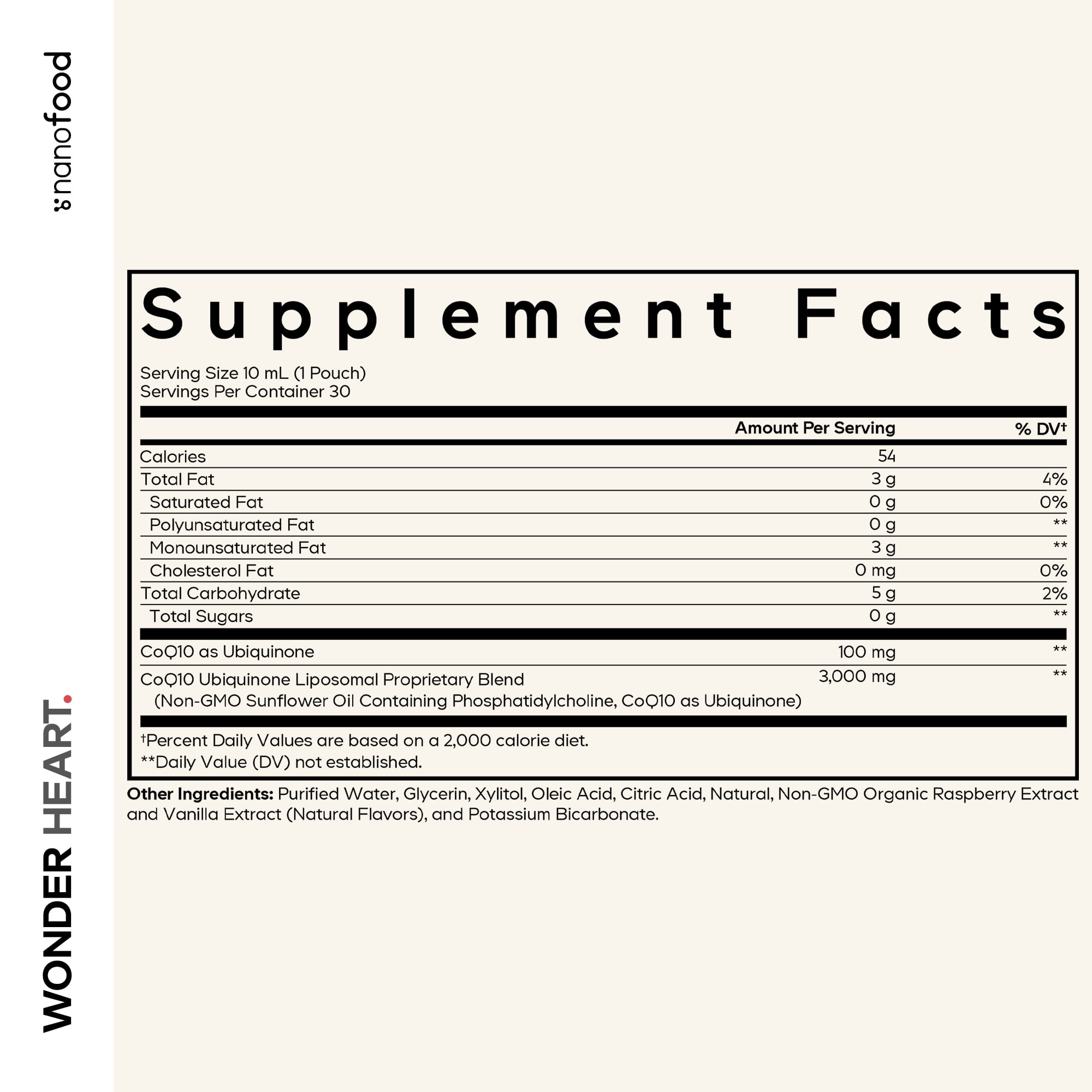 Codeage Nanofood Wonder Heart Liquid CoQ10 Liposomal Ubiquinone Supplement, Phosphatidylcholine, 30 Pouches