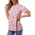 thumbnail image 4 of UVN Blouses for Women Summer Pleated Shirts Dressy Casual Short Sleeve Tunic Tops, 4 of 6
