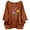 Coffee, variant on Kukoosong Women's Casual 3/4 Sleeve Crew Neck Floral Print Loose Fit Crop Top Women's Plus Size Linen Tops