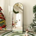 thumbnail image 5 of GLSLAND Full Length Mirror Arch Standing Floor Mirror, 64" x 21" Large Arched Wall Mirror Hanging or Leaning Arched-Top Full Body Mirror, Black, 5 of 8