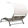 thumbnail image 5 of vidaXL Double Sunlounger Patio Outdoor Lounge Chair with Canopy Textilene, 5 of 29