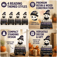 thumbnail image 7 of Cute Ghost Reading Statue, Ghost Figurine on Book Stack Base, Halloween Bookshelf Tabletop Decor, 7 of 7