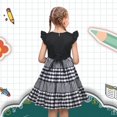 thumbnail image 4 of Sunny Fashion Girls Dress Black Gingham Plaid School Student Ruffle Cap Sleeve 5 Years, 4 of 6