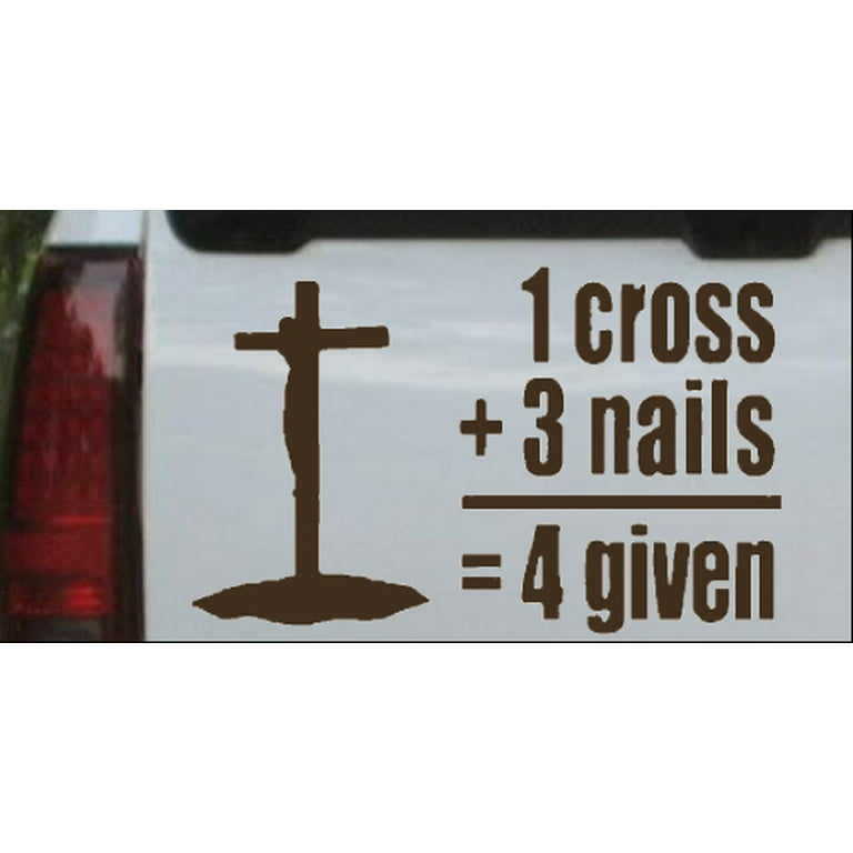 3 Nail Cross Decal Sticker 
