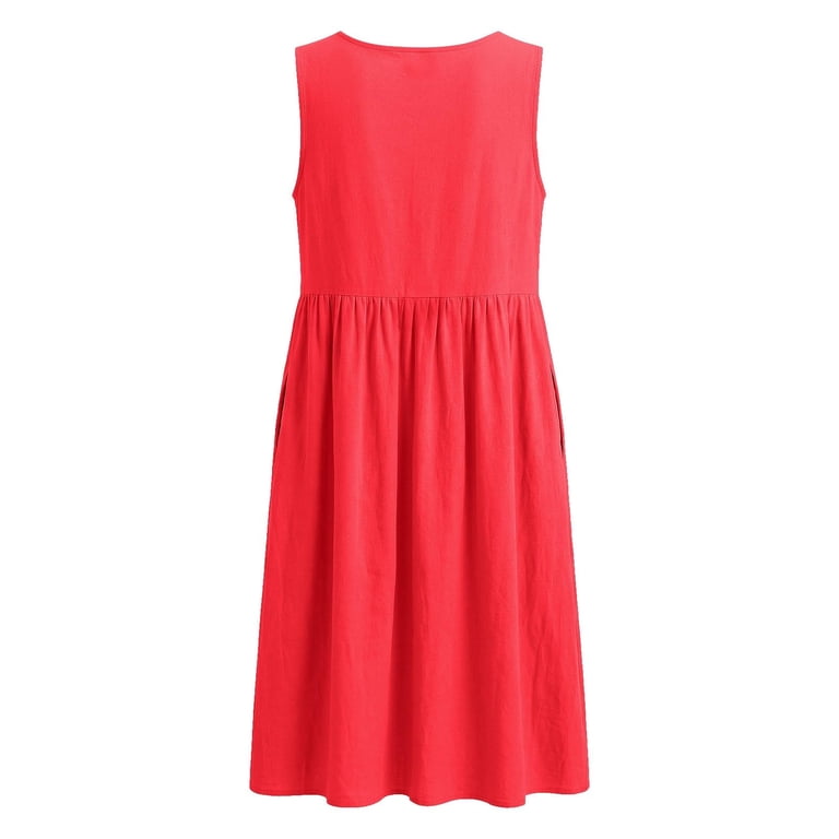 red linen dress plus size QANSI Women Cotton Linen Maxi Dress Plus Size Long Floor Length Dress Short Sleeve Casual Loose Baggy V Neck Dress Burgundy Small at Amazon Women's Clothing store