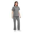 thumbnail image 5 of Minjewel Women's Quick-Dry Polo Collar Short Sleeve Scrubs for Women Set, Professional & Moisture-Wicking Scrub Set for Nurses & Caregivers,Gray 2XL, 5 of 6