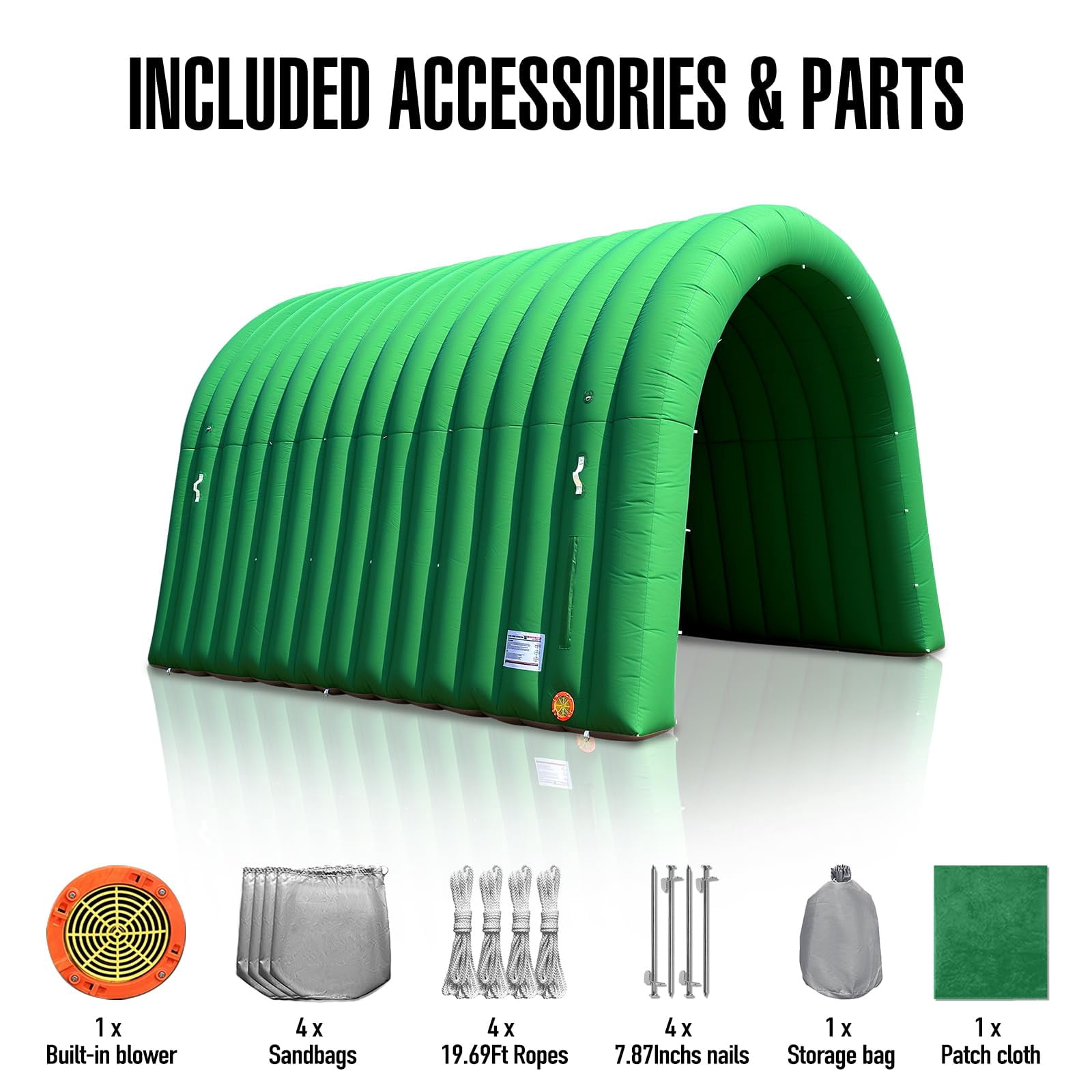 Inflatable Sports Tunnel Arch with Blower 16x10x10ft Dark green Event Entrance for Exhibitions Shops Schools & Supermarkets
