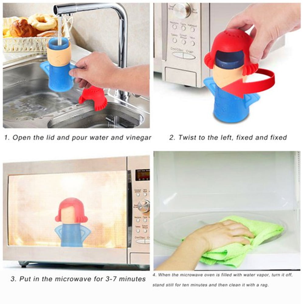 Angry Mama Microwave Cleaner, Microwave Oven Steam Cleaner, Angry Mom  Steamer Cleaning Crud Easily in Minutes, Steam Cleans and Disinfects with