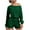 Green, variant on Ribbed Knit 2 Piece Outfits for Women Casual High Waist Shorts Sets Off Shoulder Long Sleeve Top and Sweatshorts (2XL, Green)